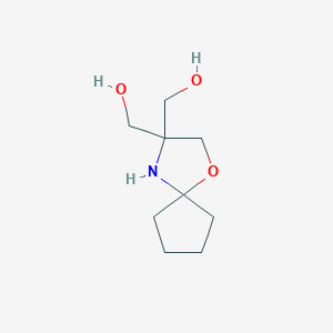 molecular formula C9H17NO3 B3056514 [3-(Hydroxymethyl)-1-oxa-4-azaspiro[4.4]nonan-3-yl]methanol CAS No. 72031-11-9