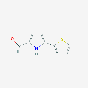 molecular formula C9H7NOS B3056522 1H-吡咯-2-甲醛，5-(2-噻吩基)- CAS No. 72078-45-6