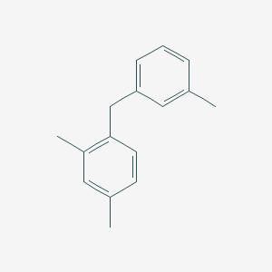 molecular formula C16H18 B3056529 Benzene, 2,4-dimethyl-1-[(3-methylphenyl)methyl]- CAS No. 721-54-0
