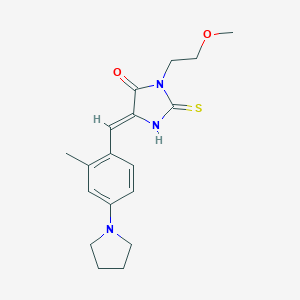 molecular formula C18H23N3O2S B305654 3-(2-Methoxyethyl)-5-[2-methyl-4-(1-pyrrolidinyl)benzylidene]-2-thioxo-4-imidazolidinone 
