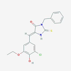 molecular formula C19H17ClN2O3S B305656 3-Benzyl-5-(3-chloro-5-ethoxy-4-hydroxybenzylidene)-2-thioxo-4-imidazolidinone 