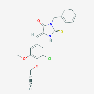 molecular formula C21H17ClN2O3S B305657 3-Benzyl-5-[3-chloro-5-methoxy-4-(2-propynyloxy)benzylidene]-2-thioxo-4-imidazolidinone 