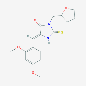molecular formula C17H20N2O4S B305658 5-(2,4-Dimethoxybenzylidene)-3-(tetrahydro-2-furanylmethyl)-2-thioxo-4-imidazolidinone 