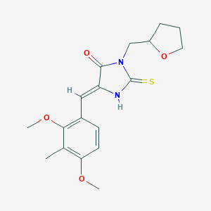 molecular formula C18H22N2O4S B305659 5-(2,4-Dimethoxy-3-methylbenzylidene)-3-(tetrahydro-2-furanylmethyl)-2-thioxo-4-imidazolidinone 