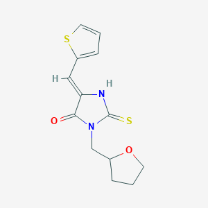 molecular formula C13H14N2O2S2 B305660 3-(Tetrahydro-2-furanylmethyl)-5-(2-thienylmethylene)-2-thioxo-4-imidazolidinone 
