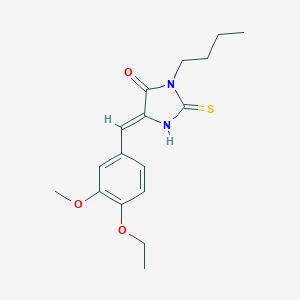 molecular formula C17H22N2O3S B305661 3-Butyl-5-(4-ethoxy-3-methoxybenzylidene)-2-thioxo-4-imidazolidinone 