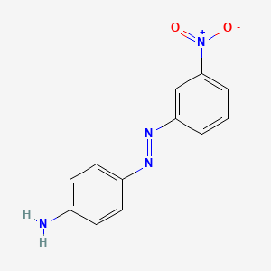 molecular formula C12H10N4O2 B3056633 Benzenamine, 4-[(3-nitrophenyl)azo]- CAS No. 730-23-4