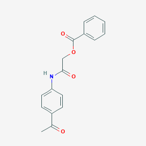 molecular formula C17H15NO4 B305665 2-(4-Acetylanilino)-2-oxoethyl benzoate 