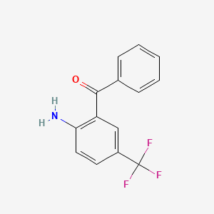 molecular formula C14H10F3NO B3056661 (2-Amino-5-(trifluoromethyl)phenyl)(phenyl)methanone CAS No. 732-34-3