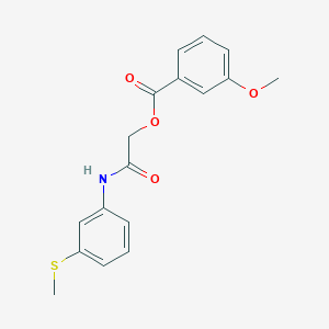 molecular formula C17H17NO4S B305667 2-[3-(Methylsulfanyl)anilino]-2-oxoethyl 3-methoxybenzoate 