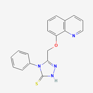 molecular formula C18H14N4OS B3056702 4-Phenyl-5-(quinolin-8-yloxymethyl)-4H-[1,2,4]triazole-3-thiol CAS No. 73511-58-7