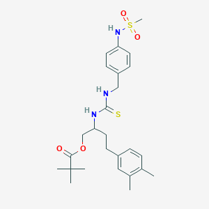 molecular formula C26H37N3O4S2 B3056706 [4-(3,4-Dimethylphenyl)-2-[[4-(methanesulfonamido)phenyl]methylcarbamothioylamino]butyl] 2,2-dimethylpropanoate CAS No. 735331-54-1