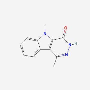 molecular formula C12H11N3O B3056750 1,5-二甲基-3,5-二氢-4H-吡啶并[4,5-b]吲哚-4-酮 CAS No. 73918-70-4