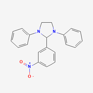 molecular formula C21H19N3O2 B3056754 2-(3-Nitrophenyl)-1,3-diphenylimidazolidine CAS No. 73941-42-1