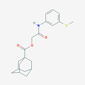 molecular formula C20H25NO3S B305677 2-[3-(Methylsulfanyl)anilino]-2-oxoethyl 1-adamantanecarboxylate 