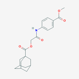molecular formula C21H25NO5 B305679 2-[4-(Methoxycarbonyl)anilino]-2-oxoethyl 1-adamantanecarboxylate 