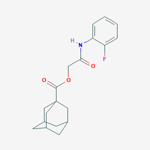 molecular formula C19H22FNO3 B305682 2-(2-Fluoroanilino)-2-oxoethyl 1-adamantanecarboxylate 