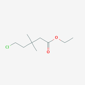 molecular formula C9H17ClO2 B3056830 Ethyl 5-chloro-3,3-dimethylpentanoate CAS No. 74580-61-3