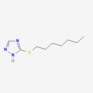molecular formula C9H17N3S B3056846 3-(Heptylthio)-1H-1,2,4-triazole CAS No. 74682-50-1