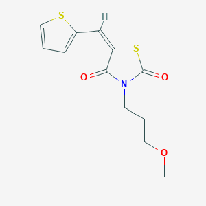 molecular formula C12H13NO3S2 B305685 3-(3-Methoxypropyl)-5-(2-thienylmethylene)-1,3-thiazolidine-2,4-dione 