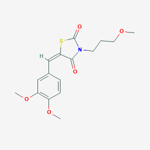 molecular formula C16H19NO5S B305686 5-(3,4-Dimethoxybenzylidene)-3-(3-methoxypropyl)-1,3-thiazolidine-2,4-dione 