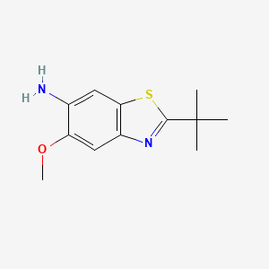 molecular formula C12H16N2OS B3056860 6-Benzothiazolamine, 2-(1,1-dimethylethyl)-5-methoxy- CAS No. 74819-74-2