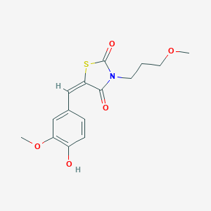 molecular formula C15H17NO5S B305691 5-(4-Hydroxy-3-methoxybenzylidene)-3-(3-methoxypropyl)-1,3-thiazolidine-2,4-dione 