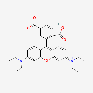 molecular formula C29H30N2O5 B3056976 Xanthylium, 9-(2,5-dicarboxyphenyl)-3,6-bis(diethylamino)-, inner salt CAS No. 75701-31-4