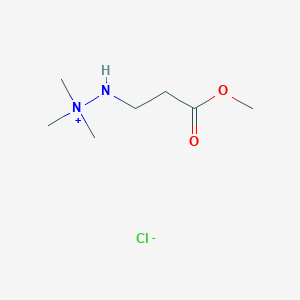 molecular formula C7H17ClN2O2 B3057029 Hydrazinium,2-(3-methoxy-3-oxopropyl)-1,1,1-trimethyl-, chloride (1:1) CAS No. 76144-82-6