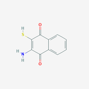 molecular formula C10H7NO2S B3057031 2-Amino-3-sulfanylnaphthalene-1,4-dione CAS No. 76148-76-0