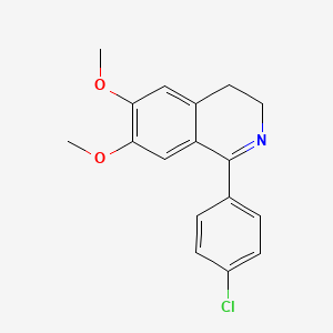 molecular formula C17H16ClNO2 B3057038 1-(4-Chlorophenyl)-6,7-dimethoxy-3,4-dihydroisoquinoline CAS No. 76201-90-6