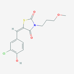 molecular formula C14H14ClNO4S B305704 5-(3-Chloro-4-hydroxybenzylidene)-3-(3-methoxypropyl)-1,3-thiazolidine-2,4-dione 