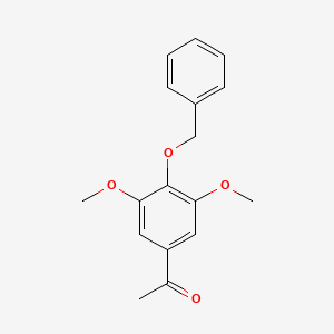 molecular formula C17H18O4 B3057046 Ethanone, 1-[3,5-dimethoxy-4-(phenylmethoxy)phenyl]- CAS No. 76246-81-6
