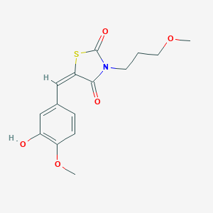 molecular formula C15H17NO5S B305705 5-(3-Hydroxy-4-methoxybenzylidene)-3-(3-methoxypropyl)-1,3-thiazolidine-2,4-dione 