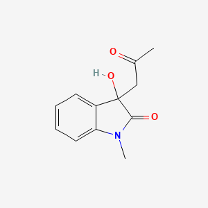 molecular formula C12H13NO3 B3057057 3-羟基-1-甲基-3-(2-氧代丙基)-1,3-二氢-2H-吲哚-2-酮 CAS No. 76325-64-9
