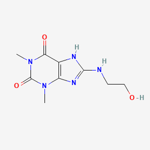 molecular formula C9H13N5O3 B3057087 Theophylline, 8-(2-hydroxyethylamino)- CAS No. 7654-01-5