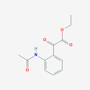 molecular formula C12H13NO4 B3057117 2-(2-乙酰氨基苯基)-2-氧代乙酸乙酯 CAS No. 7671-90-1