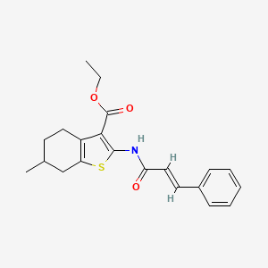 molecular formula C21H23NO3S B3057139 Ethyl 2-cinnamamido-6-methyl-4,5,6,7-tetrahydrobenzo[b]thiophene-3-carboxylate CAS No. 76981-79-8