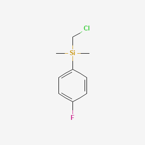 molecular formula C9H12ClFSi B3057143 Chloromethyl-dimethyl-(4-fluorophenyl)silane CAS No. 770-90-1