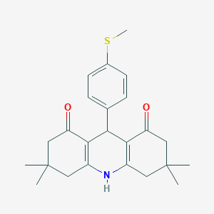 molecular formula C24H29NO2S B305715 3,3,6,6-tetramethyl-9-[4-(methylsulfanyl)phenyl]-3,4,6,7,9,10-hexahydro-1,8(2H,5H)-acridinedione 
