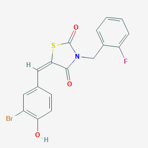 molecular formula C17H11BrFNO3S B305721 5-(3-Bromo-4-hydroxybenzylidene)-3-(2-fluorobenzyl)-1,3-thiazolidine-2,4-dione 