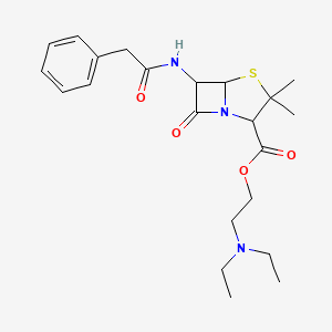 molecular formula C22H31N3O4S B3057221 (1) Penethamate hydriodide CAS No. 7778-19-0