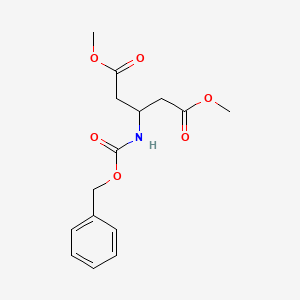 molecular formula C15H19NO6 B3057231 Pentanedioic acid, 3-[[(phenylmethoxy)carbonyl]amino]-, dimethyl ester CAS No. 77856-51-0