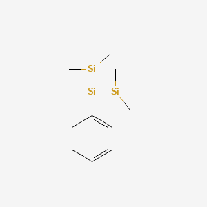 molecular formula C13H26Si3 B3057243 三硅烷，1,1,1,2,3,3,3-七甲基-2-苯基- CAS No. 780-55-2