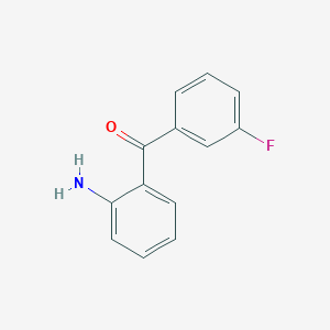 molecular formula C13H10FNO B3057255 Methanone, (2-aminophenyl)(3-fluorophenyl)- CAS No. 782-01-4