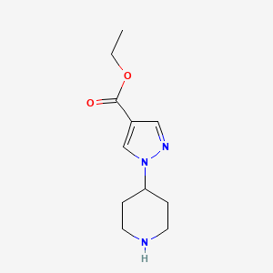 molecular formula C11H17N3O2 B3057259 ethyl 1-(piperidin-4-yl)-1H-pyrazole-4-carboxylate CAS No. 782493-96-3