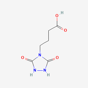 molecular formula C6H9N3O4 B3057269 4-(3,5-Dioxo-1,2,4-triazolidin-4-yl)butanoic acid CAS No. 78409-62-8