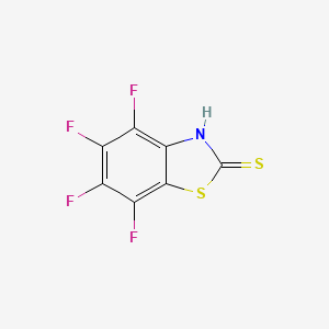 molecular formula C7HF4NS2 B3057285 2(3H)-Benzothiazolethione, 4,5,6,7-tetrafluoro- CAS No. 786657-51-0