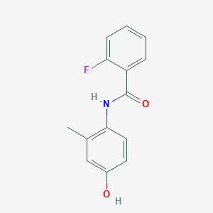 molecular formula C14H12FNO2 B3057316 2-fluoro-N-(4-hydroxy-2-methylphenyl)benzamide CAS No. 791832-43-4
