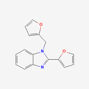 molecular formula C16H12N2O2 B3057327 2-Furan-2-yl-1-furan-2-ylmethyl-1H-benzoimidazole CAS No. 79324-83-7